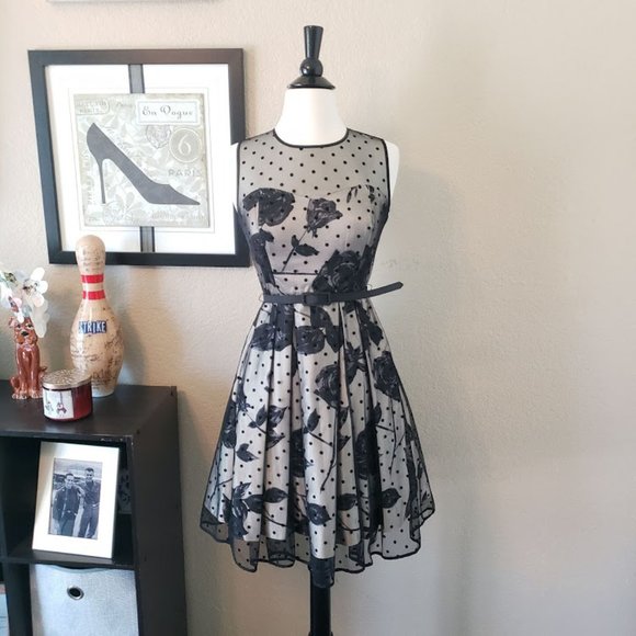 Eliza J Dresses & Skirts - Eliza J ~ Floral Polka Dot Dress ~ Size 2P